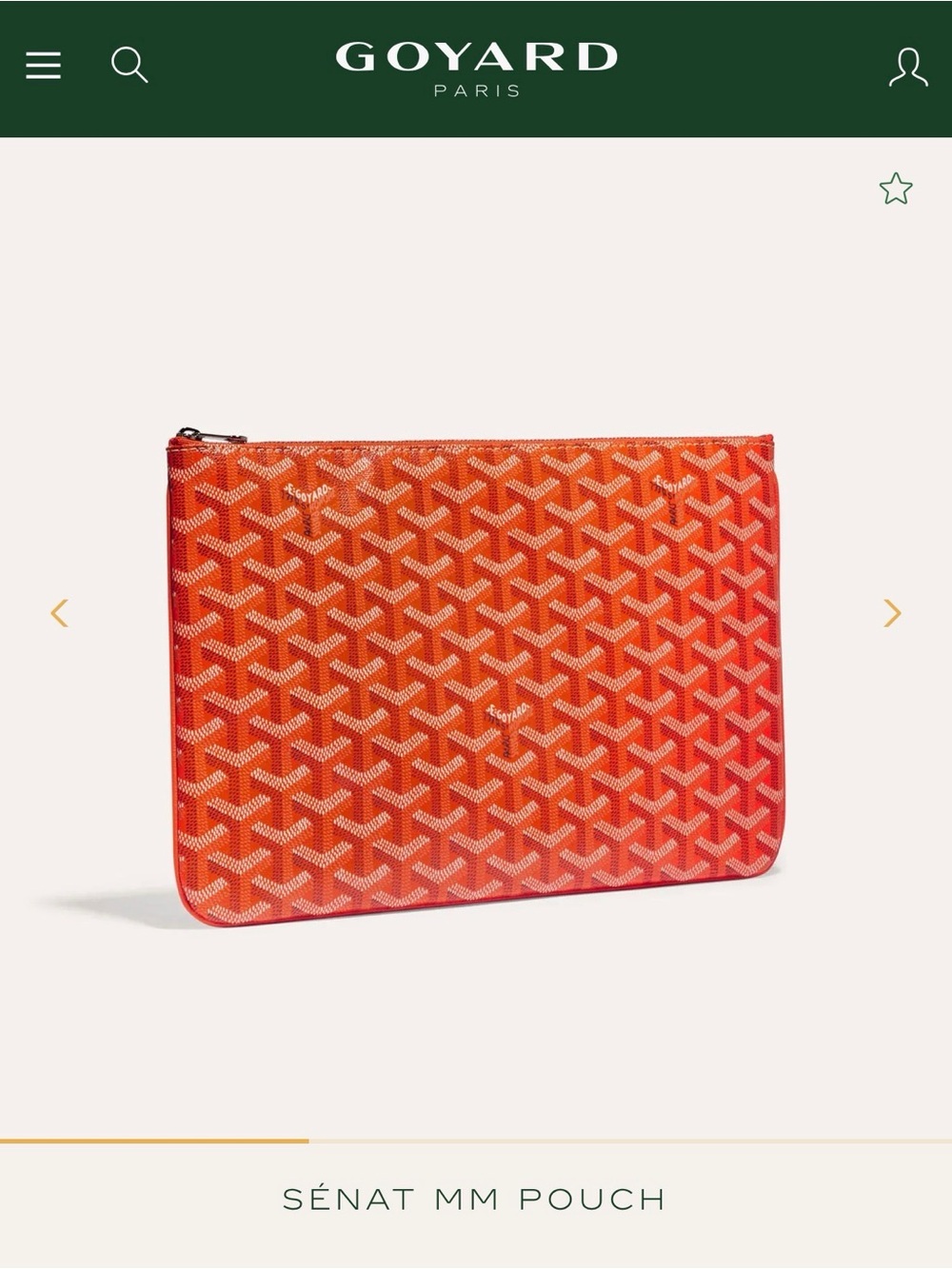 Goyard Sénat MM Pouch in Orange